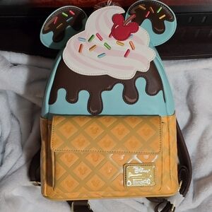 Loungefly Disney Ice Cream Kids Backpack - Brown, Blue, Orange
